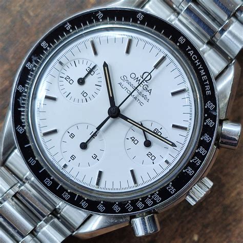 omega speedmaster white dial|omega speedmaster reduced white dial.